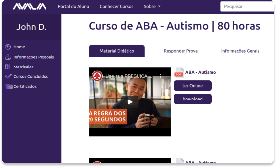 Plataforma Avalia automated certificate platform